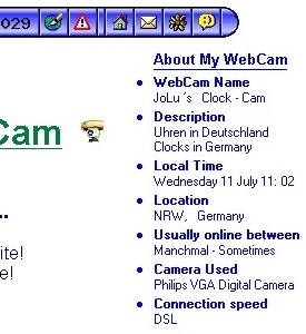 01. Juli 2001 - JoLu´s Clock-Cam  -  ( Text-Bereich )